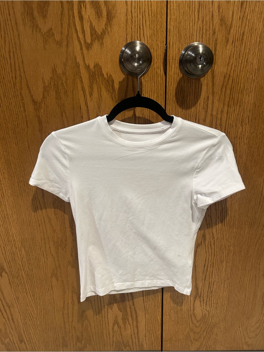 Good American White Short Sleeve Crew Tee